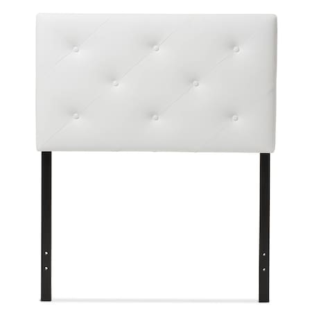 Baxton Studio Baltimore Modern White Faux Leather Upholstered Twin Size Headboard 125-6962
